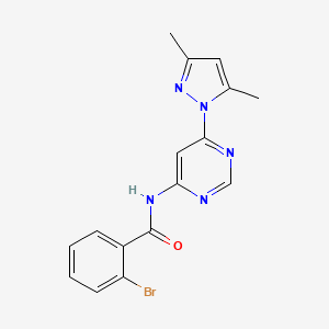 2-bromo-N-(6-(3,5-dimethyl-1H-pyrazol-1-yl)pyrimidin-4-yl)benzamide