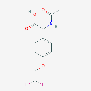 molecular formula C12H13F2NO4 B2829286 2-Acetamido-2-[4-(2,2-difluoroethoxy)phenyl]acetic acid CAS No. 2636732-25-5