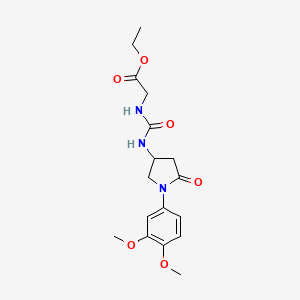 Ethyl 2-(3-(1-(3,4-dimethoxyphenyl)-5-oxopyrrolidin-3-yl)ureido)acetate