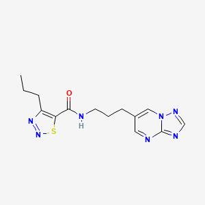 N-(3-([1,2,4]triazolo[1,5-a]pyrimidin-6-yl)propyl)-4-propyl-1,2,3-thiadiazole-5-carboxamide