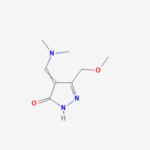 molecular formula C8H13N3O2 B2829300 4-(dimethylaminomethylidene)-3-(methoxymethyl)-1H-pyrazol-5-one CAS No. 240799-57-9
