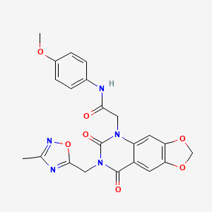 N-(4-methoxyphenyl)-2-[7-[(3-methyl-1,2,4-oxadiazol-5-yl)methyl]-6,8-dioxo-7,8-dihydro[1,3]dioxolo[4,5-g]quinazolin-5(6H)-yl]acetamide