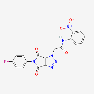 2-(5-(4-fluorophenyl)-4,6-dioxo-4,5,6,6a-tetrahydropyrrolo[3,4-d][1,2,3]triazol-1(3aH)-yl)-N-(2-nitrophenyl)acetamide