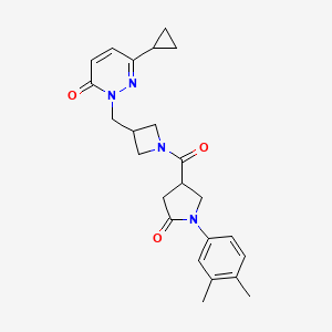 6-Cyclopropyl-2-[[1-[1-(3,4-dimethylphenyl)-5-oxopyrrolidine-3-carbonyl]azetidin-3-yl]methyl]pyridazin-3-one