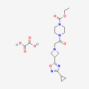 Ethyl 4-(2-(3-(3-cyclopropyl-1,2,4-oxadiazol-5-yl)azetidin-1-yl)acetyl)piperazine-1-carboxylate oxalate