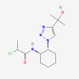 2-Chloro-N-[(1S,2R)-2-[4-(2-hydroxypropan-2-yl)triazol-1-yl]cyclohexyl]propanamide