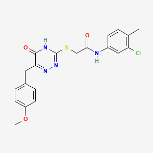 N-(3-chloranyl-4-methyl-phenyl)-2-[[6-[(4-methoxyphenyl)methyl]-5-oxidanylidene-2H-1,2,4-triazin-3-yl]sulfanyl]ethanamide