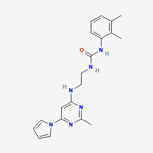 molecular formula C20H24N6O B2829338 1-(2,3-dimethylphenyl)-3-(2-((2-methyl-6-(1H-pyrrol-1-yl)pyrimidin-4-yl)amino)ethyl)urea CAS No. 1421499-75-3