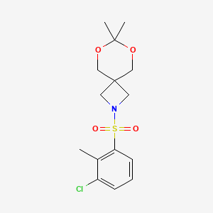 2-((3-Chloro-2-methylphenyl)sulfonyl)-7,7-dimethyl-6,8-dioxa-2-azaspiro[3.5]nonane