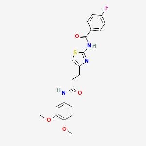 N-(4-(3-((3,4-dimethoxyphenyl)amino)-3-oxopropyl)thiazol-2-yl)-4-fluorobenzamide