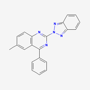 molecular formula C21H15N5 B2829341 2-(Benzotriazol-2-yl)-6-methyl-4-phenylquinazoline CAS No. 328076-63-7