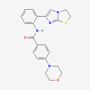 molecular formula C22H22N4O2S B2829350 N-(2-(2,3-dihydroimidazo[2,1-b]thiazol-6-yl)phenyl)-4-morpholinobenzamide CAS No. 2034383-91-8