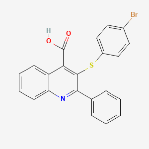 molecular formula C22H14BrNO2S B2829360 3-[(4-Bromophenyl)sulfanyl]-2-phenyl-4-quinolinecarboxylic acid CAS No. 477886-46-7