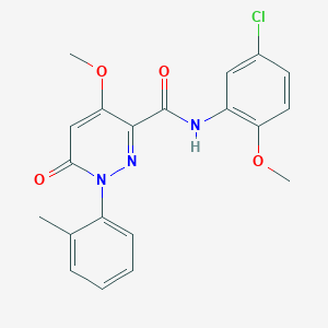 molecular formula C20H18ClN3O4 B2829363 N-(5-chloro-2-methoxyphenyl)-4-methoxy-1-(2-methylphenyl)-6-oxo-1,6-dihydropyridazine-3-carboxamide CAS No. 1004384-68-2