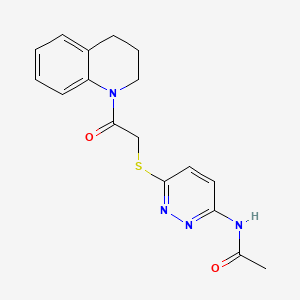 molecular formula C17H18N4O2S B2829366 N-(6-((2-(3,4-dihydroquinolin-1(2H)-yl)-2-oxoethyl)thio)pyridazin-3-yl)acetamide CAS No. 1021056-94-9