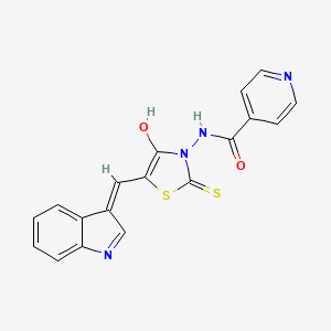 (Z)-N-(5-((1H-indol-3-yl)methylene)-4-oxo-2-thioxothiazolidin-3-yl)isonicotinamide
