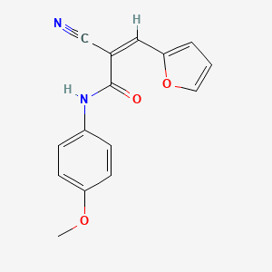 molecular formula C15H12N2O3 B2829373 (Z)-2-cyano-3-(furan-2-yl)-N-(4-methoxyphenyl)prop-2-enamide CAS No. 340230-56-0
