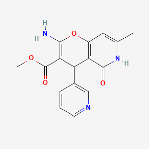 methyl 2-amino-7-methyl-5-oxo-4-(pyridin-3-yl)-5,6-dihydro-4H-pyrano[3,2-c]pyridine-3-carboxylate