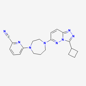 molecular formula C20H22N8 B2829418 6-(4-{3-Cyclobutyl-[1,2,4]triazolo[4,3-b]pyridazin-6-yl}-1,4-diazepan-1-yl)pyridine-2-carbonitrile CAS No. 2379974-86-2