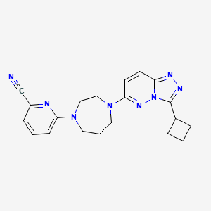 molecular formula C20H22N8 B2829418 6-[4-(3-Cyclobutyl-[1,2,4]triazolo[4,3-b]pyridazin-6-yl)-1,4-diazepan-1-yl]pyridine-2-carbonitrile CAS No. 2379974-86-2