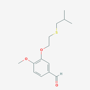 4-Methoxy-3-[2-(2-methylpropylsulfanyl)ethoxy]benzaldehyde