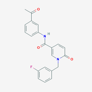 molecular formula C21H17FN2O3 B2829472 N-(3-acetylphenyl)-1-[(3-fluorophenyl)methyl]-6-oxo-1,6-dihydropyridine-3-carboxamide CAS No. 941910-95-8