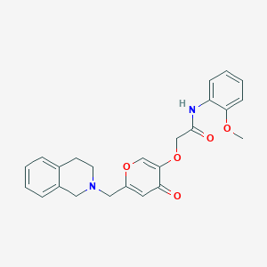 molecular formula C24H24N2O5 B2829485 N-(2-methoxyphenyl)-2-({4-oxo-6-[(1,2,3,4-tetrahydroisoquinolin-2-yl)methyl]-4H-pyran-3-yl}oxy)acetamide CAS No. 898440-86-3