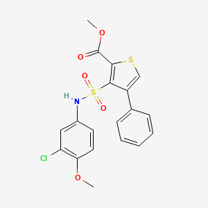 molecular formula C19H16ClNO5S2 B2829525 Methyl 3-[(3-chloro-4-methoxyphenyl)sulfamoyl]-4-phenylthiophene-2-carboxylate CAS No. 899977-18-5