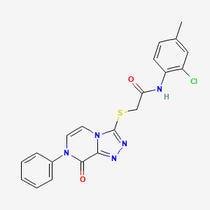 molecular formula C20H16ClN5O2S B2829538 N-(2-chloro-4-methylphenyl)-2-((8-oxo-7-phenyl-7,8-dihydro-[1,2,4]triazolo[4,3-a]pyrazin-3-yl)thio)acetamide CAS No. 1243088-99-4