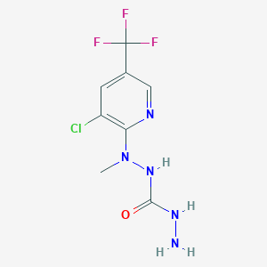 molecular formula C8H9ClF3N5O B2829555 N''-[3-chloro-5-(trifluoromethyl)-2-pyridinyl]-N''-methylcarbonic dihydrazide CAS No. 860650-61-9