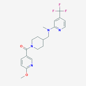 molecular formula C20H23F3N4O2 B2829567 N-{[1-(6-methoxypyridine-3-carbonyl)piperidin-4-yl]methyl}-N-methyl-4-(trifluoromethyl)pyridin-2-amine CAS No. 2415556-41-9