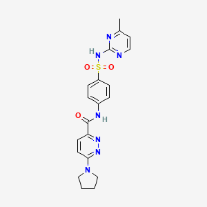 molecular formula C20H21N7O3S B2829595 N-{4-[(4-methylpyrimidin-2-yl)sulfamoyl]phenyl}-6-(pyrrolidin-1-yl)pyridazine-3-carboxamide CAS No. 1396761-37-7
