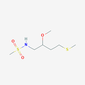 molecular formula C7H17NO3S2 B2829610 N-[2-methoxy-4-(methylsulfanyl)butyl]methanesulfonamide CAS No. 2320465-93-6