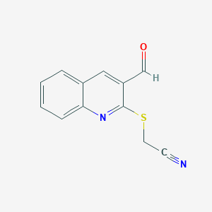molecular formula C12H8N2OS B2829670 2-(3-Formylquinolin-2-yl)sulfanylacetonitrile CAS No. 793727-63-6