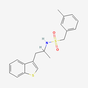 molecular formula C19H21NO2S2 B2829691 N-[1-(1-benzothiophen-3-yl)propan-2-yl]-1-(3-methylphenyl)methanesulfonamide CAS No. 2034470-67-0