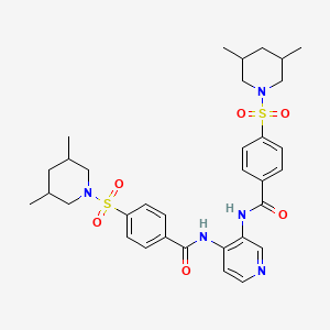4-(3,5-dimethylpiperidin-1-yl)sulfonyl-N-[3-[[4-(3,5-dimethylpiperidin-1-yl)sulfonylbenzoyl]amino]pyridin-4-yl]benzamide