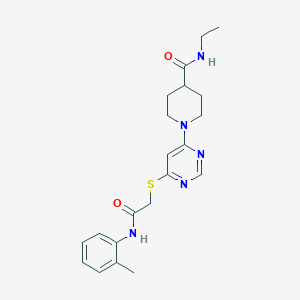 N-ethyl-1-(6-((2-oxo-2-(o-tolylamino)ethyl)thio)pyrimidin-4-yl)piperidine-4-carboxamide