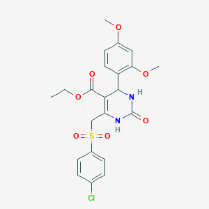 Ethyl 6-(((4-chlorophenyl)sulfonyl)methyl)-4-(2,4-dimethoxyphenyl)-2-oxo-1,2,3,4-tetrahydropyrimidine-5-carboxylate