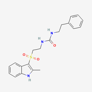 1-(2-((2-methyl-1H-indol-3-yl)sulfonyl)ethyl)-3-phenethylurea