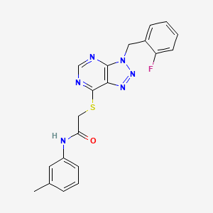 2-[3-[(2-fluorophenyl)methyl]triazolo[4,5-d]pyrimidin-7-yl]sulfanyl-N-(3-methylphenyl)acetamide