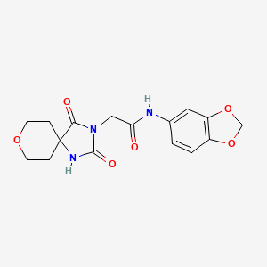 N-1,3-benzodioxol-5-yl-2-(2,4-dioxo-8-oxa-1,3-diazaspiro[4.5]dec-3-yl)acetamide