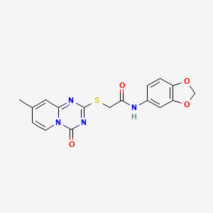 N-(1,3-benzodioxol-5-yl)-2-(8-methyl-4-oxopyrido[1,2-a][1,3,5]triazin-2-yl)sulfanylacetamide