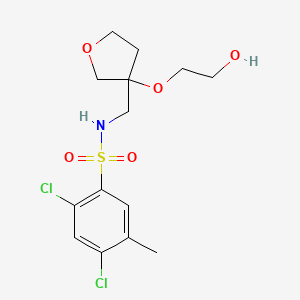 2,4-dichloro-N-((3-(2-hydroxyethoxy)tetrahydrofuran-3-yl)methyl)-5-methylbenzenesulfonamide