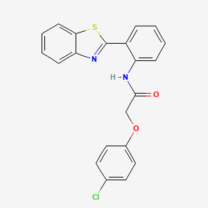 molecular formula C21H15ClN2O2S B2829745 N-[2-(1,3-benzothiazol-2-yl)phenyl]-2-(4-chlorophenoxy)acetamide CAS No. 448240-75-3