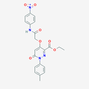 molecular formula C22H20N4O7 B2829759 ethyl 1-(4-methylphenyl)-4-{[(4-nitrophenyl)carbamoyl]methoxy}-6-oxo-1,6-dihydropyridazine-3-carboxylate CAS No. 899732-95-7