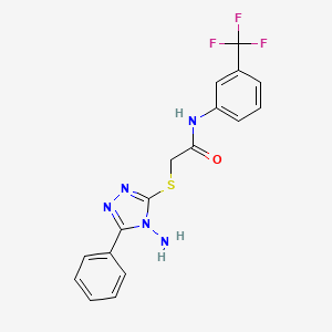 2-[(4-amino-5-phenyl-4H-1,2,4-triazol-3-yl)sulfanyl]-N-[3-(trifluoromethyl)phenyl]acetamide