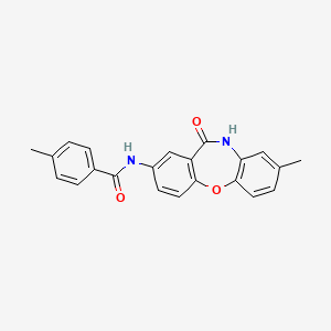 molecular formula C22H18N2O3 B2829795 N-(8-Methyl-11-oxo-10H-dibenzo[b,f][1,4]oxazepine-2-yl)-4-methylbenzamide CAS No. 223261-58-3
