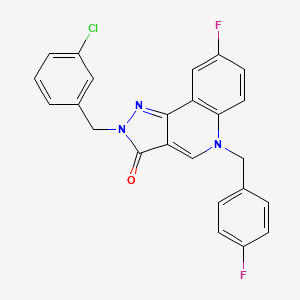 molecular formula C24H16ClF2N3O B2829798 2-(3-chlorobenzyl)-8-fluoro-5-(4-fluorobenzyl)-2H-pyrazolo[4,3-c]quinolin-3(5H)-one CAS No. 892360-02-0