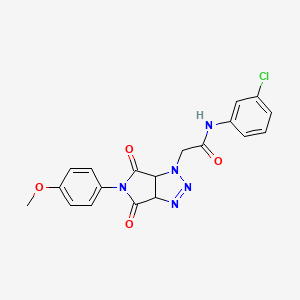 molecular formula C19H16ClN5O4 B2829801 N-(3-chlorophenyl)-2-[5-(4-methoxyphenyl)-4,6-dioxo-1H,3aH,4H,5H,6H,6aH-pyrrolo[3,4-d][1,2,3]triazol-1-yl]acetamide CAS No. 1009757-26-9