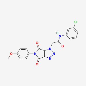 molecular formula C19H16ClN5O4 B2829801 N-(3-chlorophenyl)-2-(5-(4-methoxyphenyl)-4,6-dioxo-4,5,6,6a-tetrahydropyrrolo[3,4-d][1,2,3]triazol-1(3aH)-yl)acetamide CAS No. 1009757-26-9